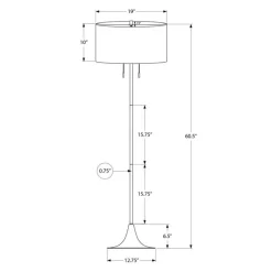 Monarch 61" Metal Floor Lamp