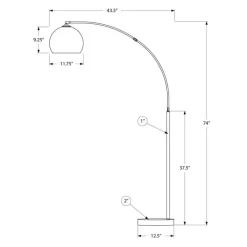 Monarch 74" Metal Floor Lamp