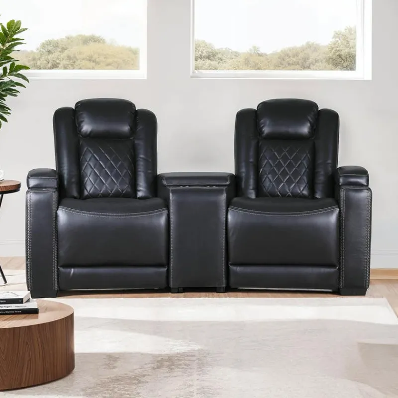 2 Power Modular Recliners and Angular Console with Cup Holders - 3 pcs