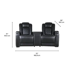 2 Power Modular Recliners and Angular Console with Cup Holders - 3 pcs