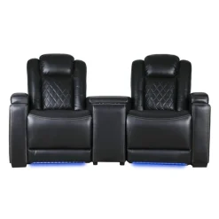 2 Power Modular Recliners and Angular Console with Cup Holders - 3 pcs