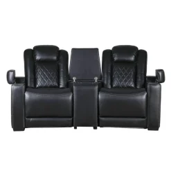 2 Power Modular Recliners and Angular Console with Cup Holders - 3 pcs
