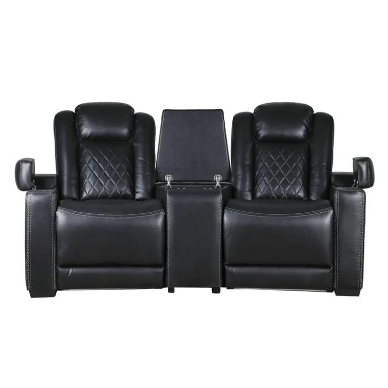 2 Power Modular Recliners and Angular Console with Cup Holders - 3 pcs