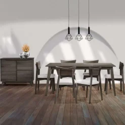 Arboit Poitras 70" Rectangular Dining Table with 6 Chairs -