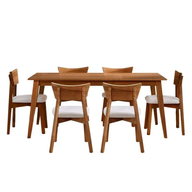 Arboit Poitras 70" Rectangular Dining Table with 6 Chairs -