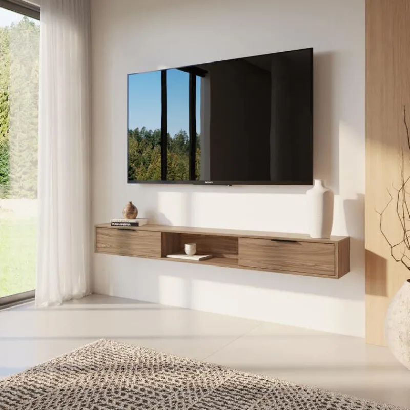 Nexera 72" Wall-Mounted TV Stand with Storage -