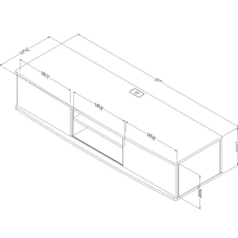 Meubles South Shore 56" Wide Wall Mounted Media Console - South Shore