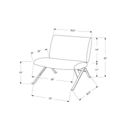 Monarch Accent chair - " chevron " fabric / chrome metal