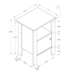 Monarch Accent table - / grey top night stand with storage -