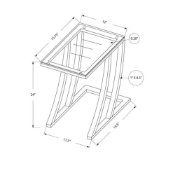 Monarch Accent table - metal with tempered glass -
