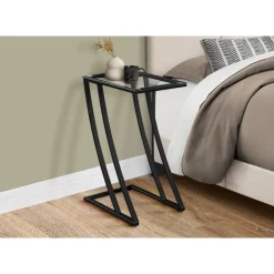 Monarch Accent table - metal with tempered glass -