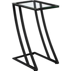 Monarch Accent table - metal with tempered glass -