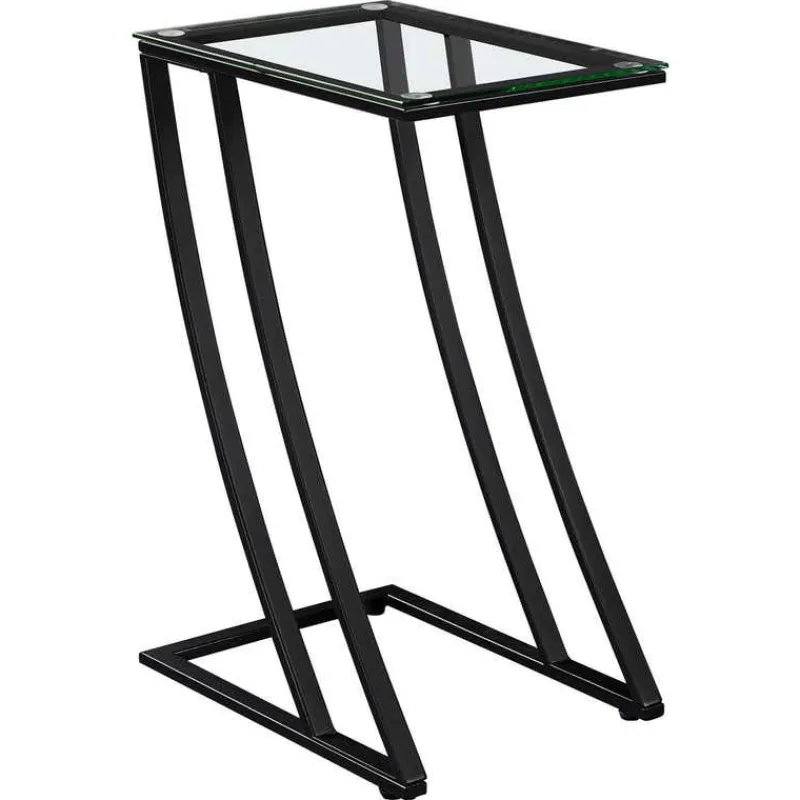 Monarch Accent table - metal with tempered glass -