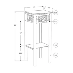 Monarch Accent table - metal with tempered glass -