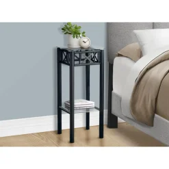 Monarch Accent table - metal with tempered glass -