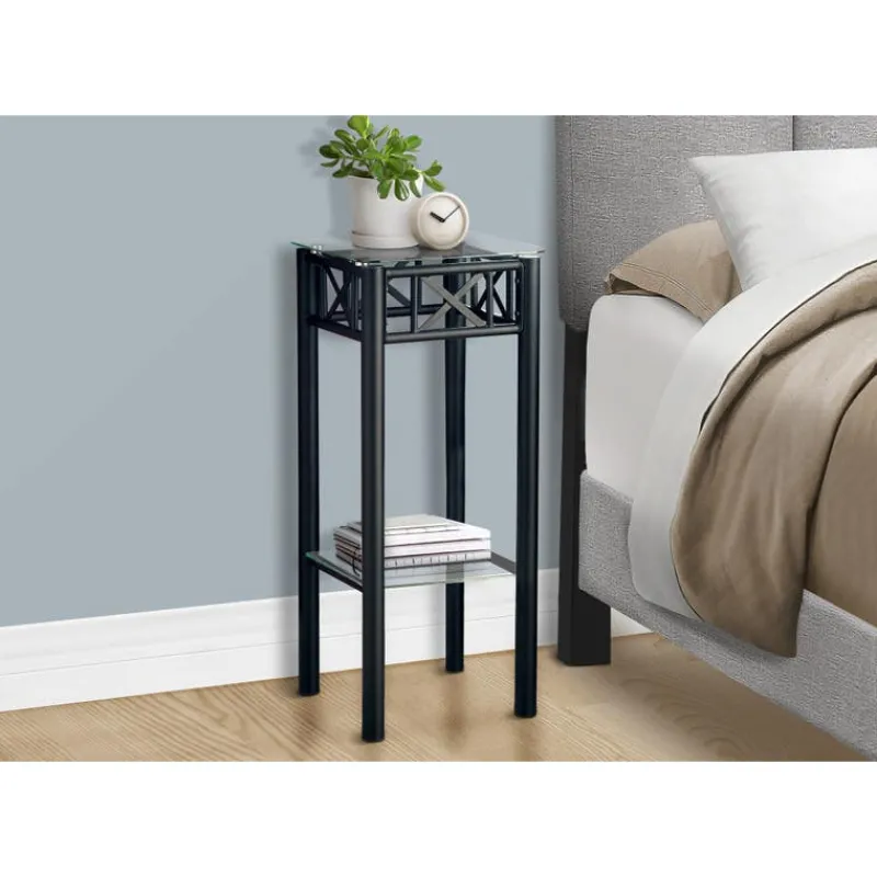 Monarch Accent table - metal with tempered glass -