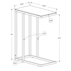 Monarch Accent table - metal / tempered glass -