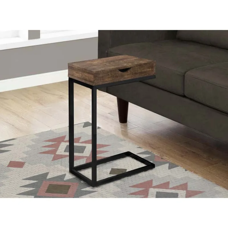 Monarch Accent table - reclaimed wood-look / black / drawer -