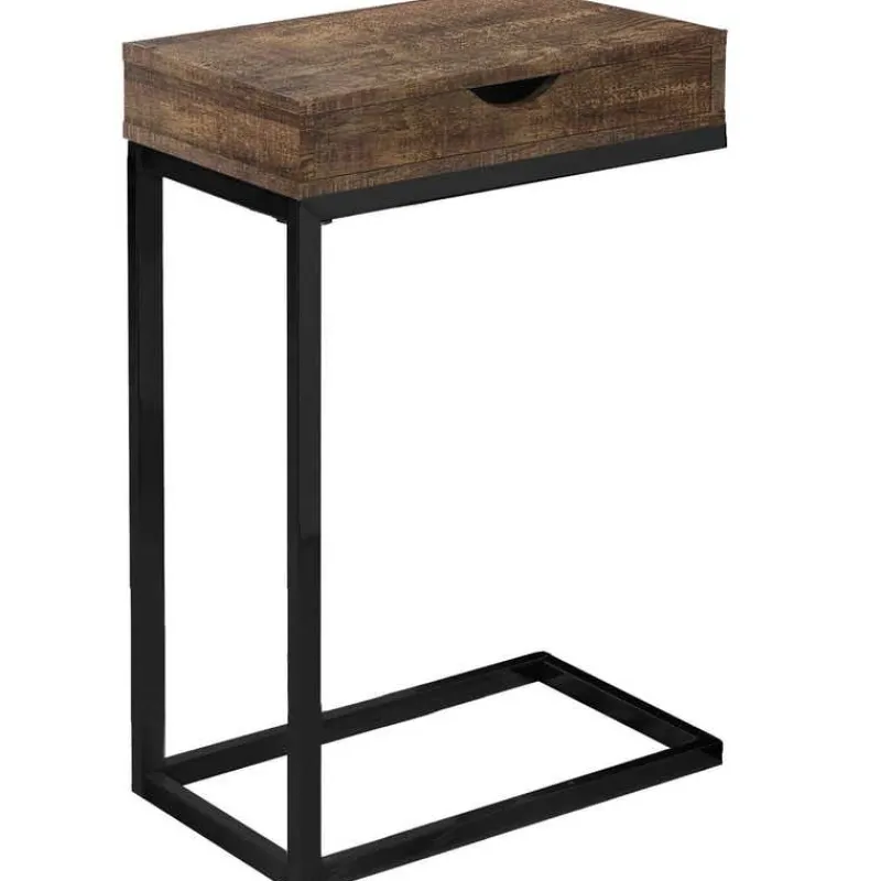 Monarch Accent table - reclaimed wood-look / black / drawer -
