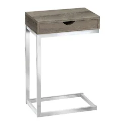 Monarch Accent table - chrome metal / with a drawer -