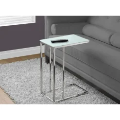 Monarch Accent table - metal with frosted tempered glass -