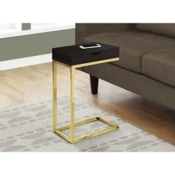 Monarch Accent table - / gold metal with a drawer -