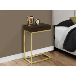 Monarch Accent table - / gold metal with a drawer -