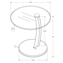 Monarch Accent table - bentwood with tempered glass -