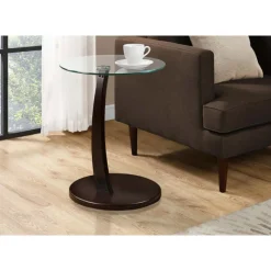 Monarch Accent table - bentwood with tempered glass -