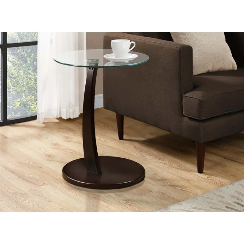 Monarch Accent table - bentwood with tempered glass -