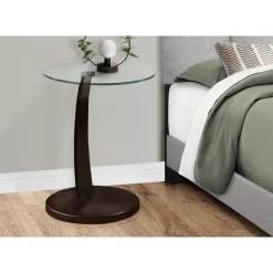 Monarch Accent table - bentwood with tempered glass -
