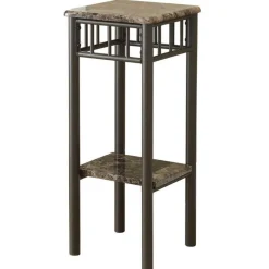 Monarch Accent table - marble / bronze metal -
