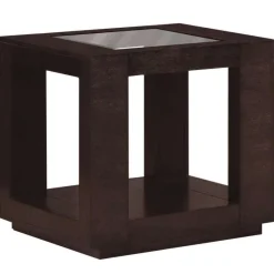 Monarch Accent table - veneer with glass insert -