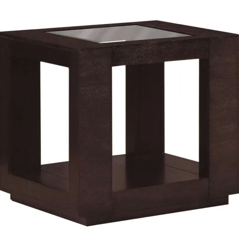 Monarch Accent table - veneer with glass insert -