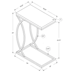 Monarch Accent table - glossy with chrome metal -