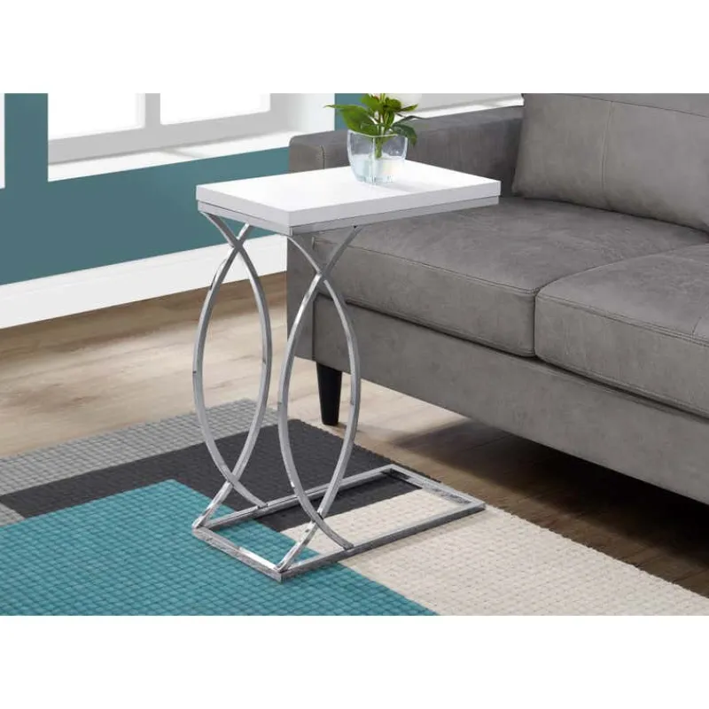 Monarch Accent table - glossy with chrome metal -
