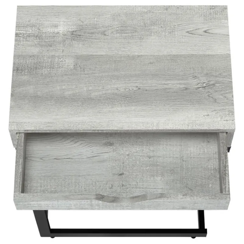 Monarch Accent table - reclaimed wood-look / black / drawer -