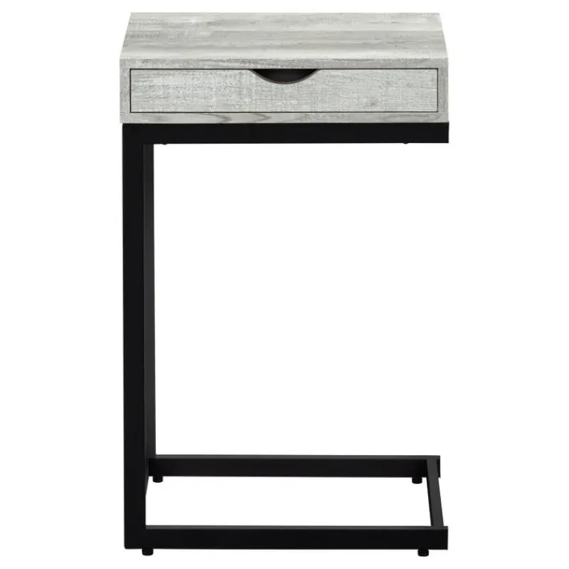 Monarch Accent table - reclaimed wood-look / black / drawer -