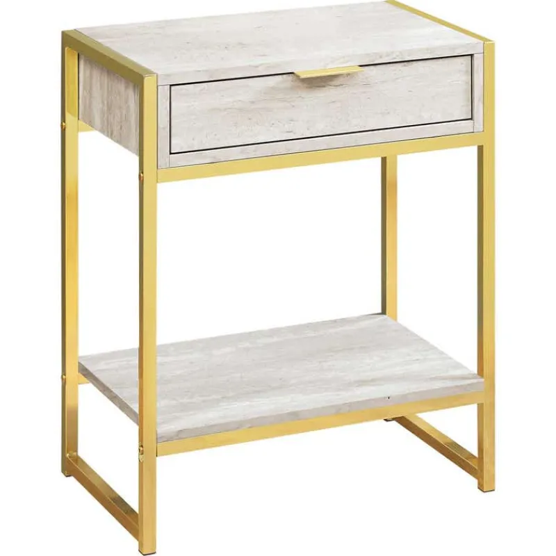 Monarch Accent table - 24"h / marble / gold metal -