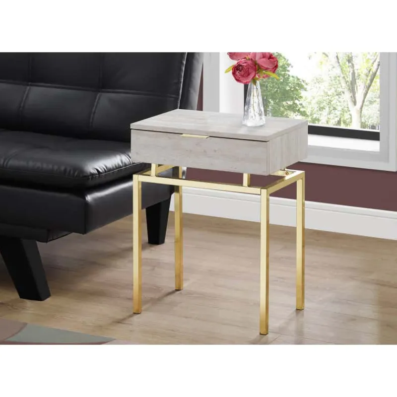 Monarch Accent table - 24"h / marble / gold metal -