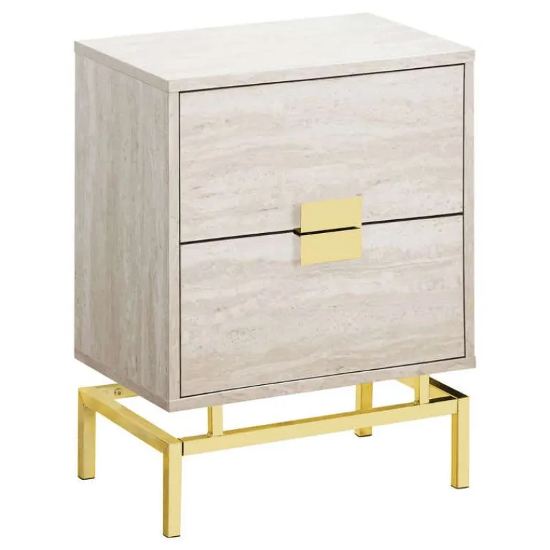 Monarch Accent table - 24"h / marble / gold metal -