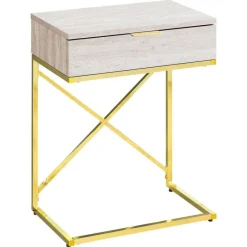 Monarch Accent table - 24"h / marble / gold metal -