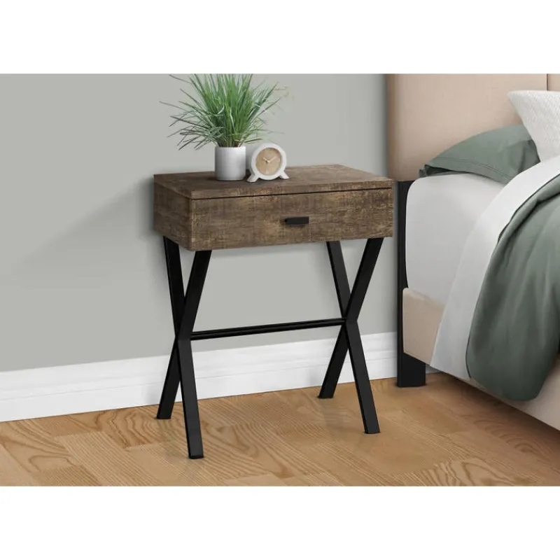 Monarch Accent table - 24"h / reclaimed wood / black metal -