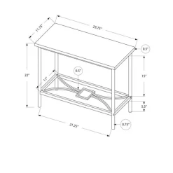 Monarch Accent table - 22"h / / black metal -