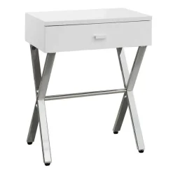 Monarch Accent table - 24"h / glossy / chrome metal -