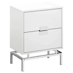 Monarch Accent table - 24"h / glossy / chrome metal -