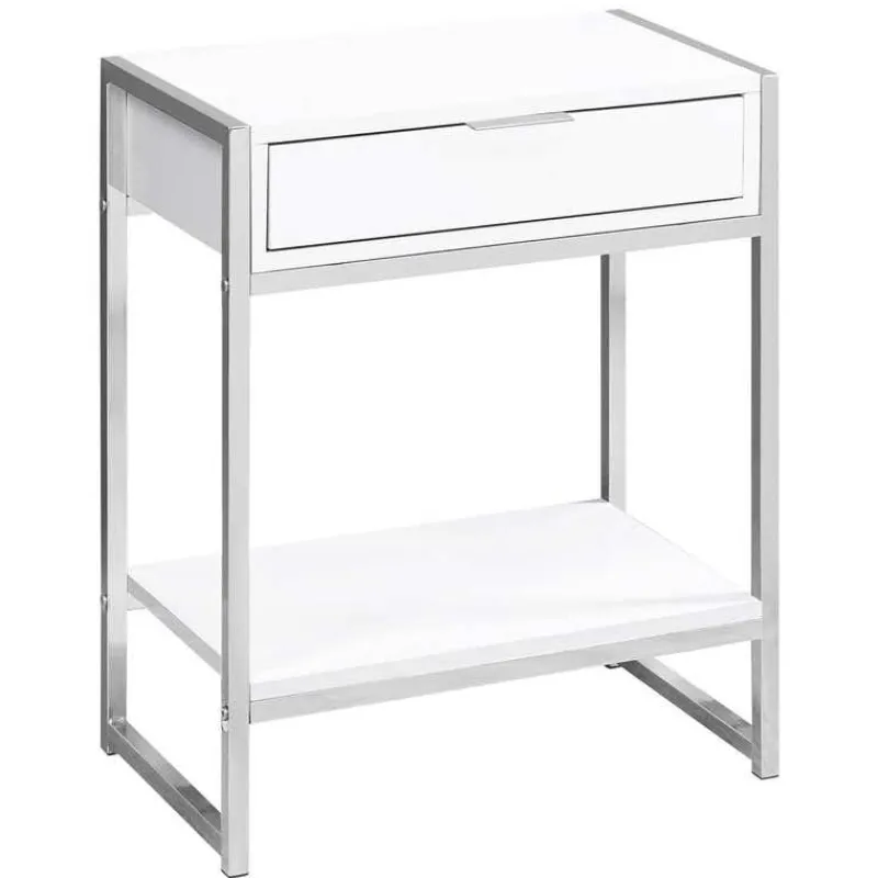 Monarch Accent table - 24"h / glossy / chrome metal -