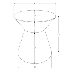 Monarch Accent table - 22"h / iron metal drum end table -