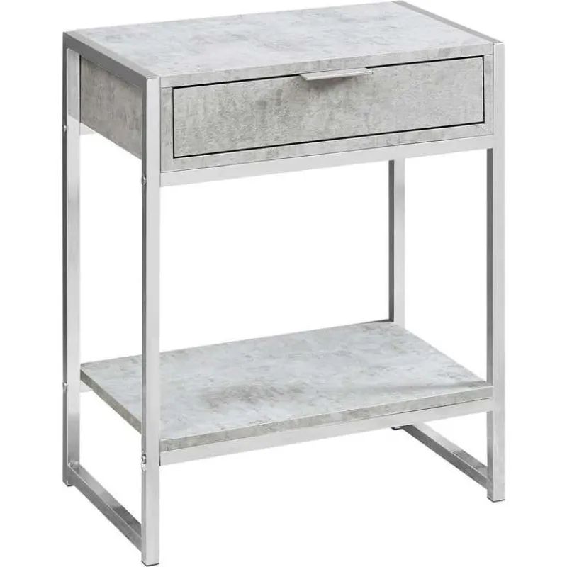 Monarch Accent table - 24"h / cement / chrome metal -