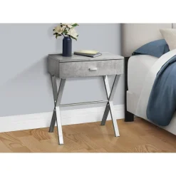 Monarch Accent table - 24"h / cement / chrome metal -